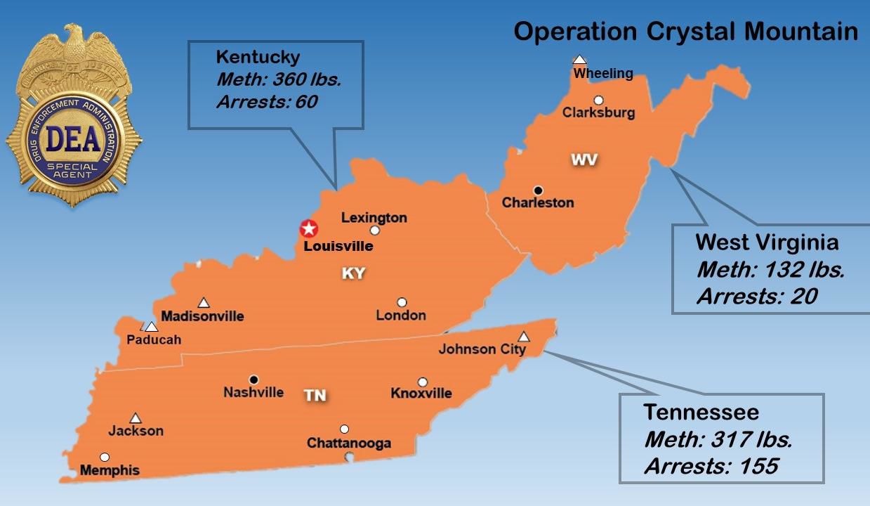 DEA Operation Crystal Mountain map
